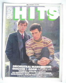 Smash Hits magazine - Orchestral Manoeuvres In The Dark cover (7-20 January 1982)