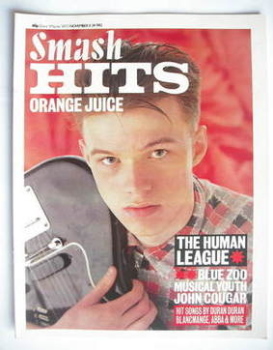 Smash Hits magazine - Edwyn Collins cover (11-24 November 1982)