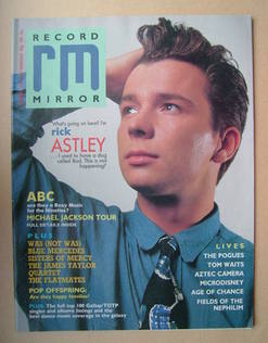 Record Mirror magazine - Rick Astley cover (5 December 1987)