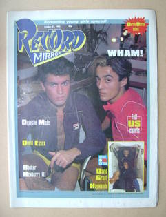<!--1983-10-22-->Record Mirror magazine - Wham! cover (22 October 1983)
