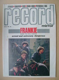 Record Mirror magazine - Frankie Goes To Hollywood cover (21 April 1984)