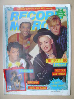 <!--1983-04-09-->Record Mirror magazine - Culture Club cover (9 April 1983)