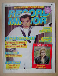 Record Mirror magazine - Adam Ant cover (9 October 1982)