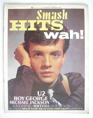 <!--1983-01-20-->Smash Hits magazine - Pete Wylie cover (20 January - 2 Feb