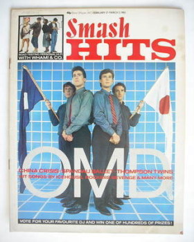 Smash Hits magazine - Orchestral Manoeuvres In The Dark cover (17 February - 2 March 1983)
