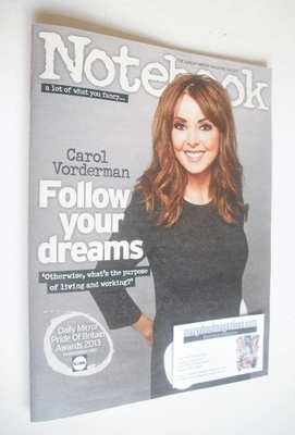 Notebook magazine - Carol Vorderman cover (6 October 2013)