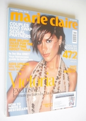 British Marie Claire magazine - October 2001 - Victoria Beckham cover