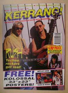 <!--1991-09-21-->Kerrang magazine - Alex Lifeson and Geddy Lee cover (21 Se