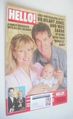 Hello! magazine - Dr Hilary Jones and wife Sarah and baby cover (8 April 1995 - Issue 350)