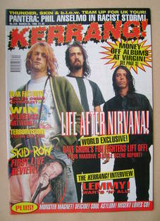 <!--1995-03-25-->Kerrang magazine - Foo Fighters cover (25 March 1995 - Iss