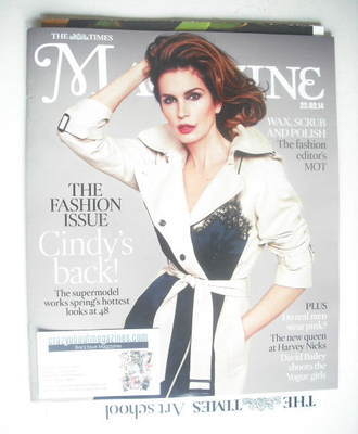 <!--2014-02-22-->The Times magazine - Cindy Crawford cover (22 February 201