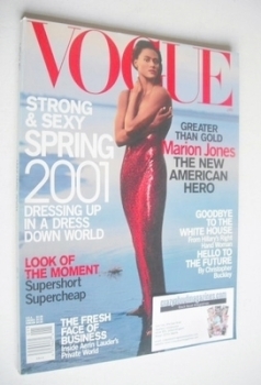 vogue magazine marion jones 2001 january issues usa magazines