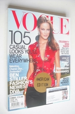 US Vogue magazine - October 2001 - Carolyn Murphy cover