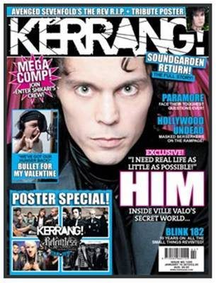 Kerrang magazine - HIM Ville Valo cover (16 January 2010 - Issue 1295)
