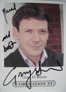 Gray O'Brien autograph (Coronation Street actor)