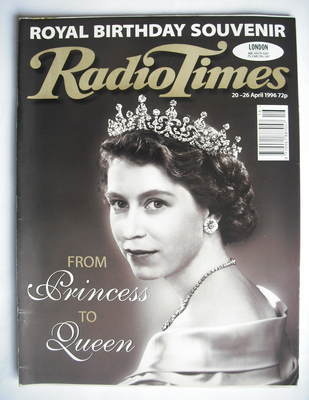 <!--1996-04-20-->Radio Times magazine - The Queen cover (20-26 April 1996)