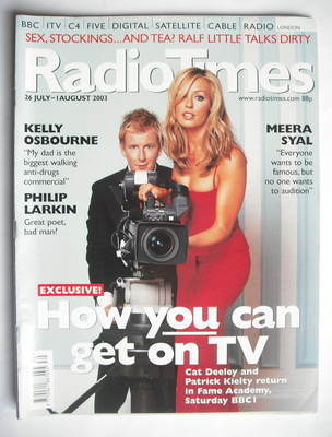 Radio Times magazine - Patrick Kielty and Cat Deeley cover (26 July - 1 August 2003)