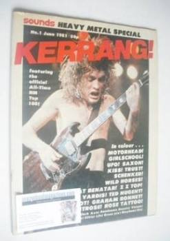 Kerrang magazine - Angus Young cover (June 1981 - Issue 1)