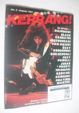 Kerrang magazine - Ritchie Blackmore cover (August 1981 - Issue 2)