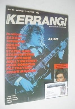 Kerrang magazine - Angus Young cover (11-24 March 1982 - Issue 11)