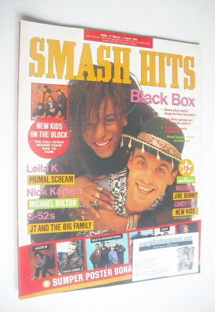 Smash Hits magazine - Black Box cover (21 March-3 April 1990)