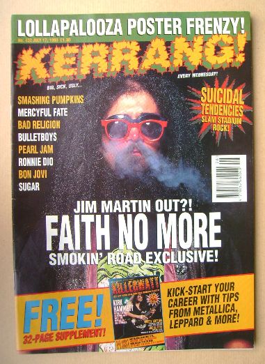 <!--1993-07-17-->Kerrang magazine - Jim Martin cover (17 July 1993 - Issue 