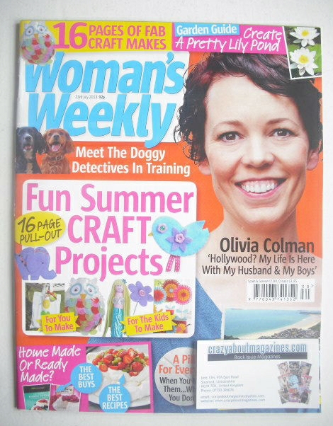 Woman's Weekly magazine - Olivia Colman cover (23 July 2013)