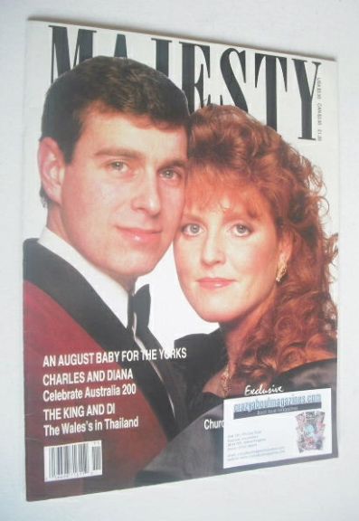 <!--1988-03-->Majesty magazine - Prince Andrew and Sarah Ferguson cover (Ma