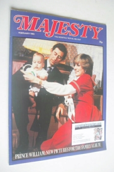 Majesty magazine - Prince Charles, Princess Diana and Prince William cover (February 1983 - Volume 3 No 10)
