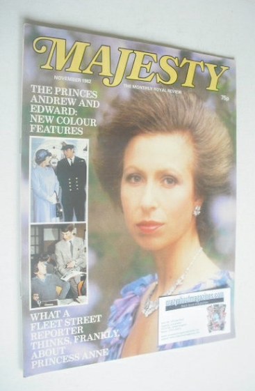 <!--1982-11-->Majesty magazine - Princess Anne cover (November 1982 - Volum