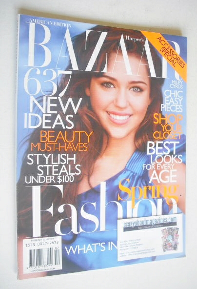 Harper's Bazaar magazine - February 2010 - Miley Cyrus cover