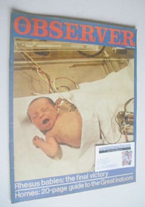 <!--1967-04-02-->The Observer magazine - Rhesus Babies cover (2 April 1967)
