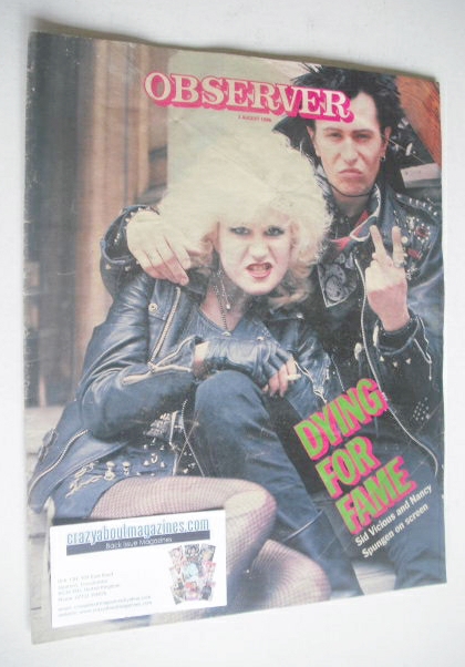 The Observer magazine - Gary Oldman and Chloe Webb cover (3 August 1986)