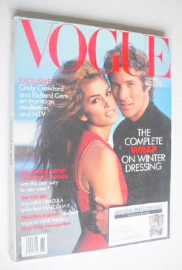 US Vogue magazine - November 1992 - Cindy Crawford and Richard Gere cover