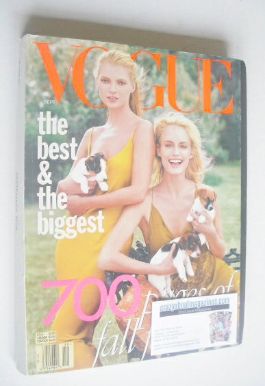 US Vogue magazine - September 1996 - Kate Moss and Amber Valletta cover