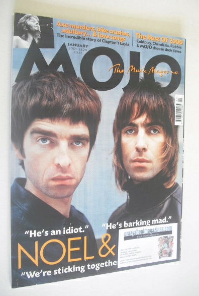 MOJO magazine - Liam Gallagher and Noel Gallagher cover (January 2001 - Issue 86)
