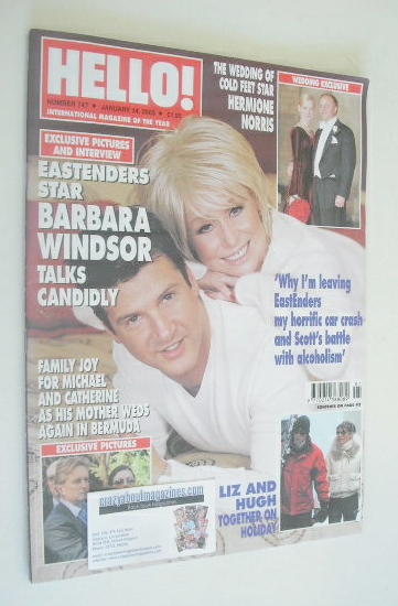 Hello! magazine - Barbara Windsor cover (14 January 2003 - Issue 747)