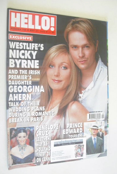 Hello! magazine - Nicky Byrne and Georgina Ahern cover (27 May 2003 - Issue 766)