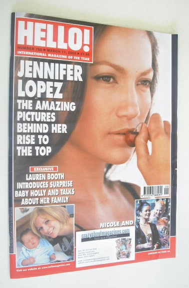 Hello! magazine - Jennifer Lopez cover (11 March 2003 - Issue 755)