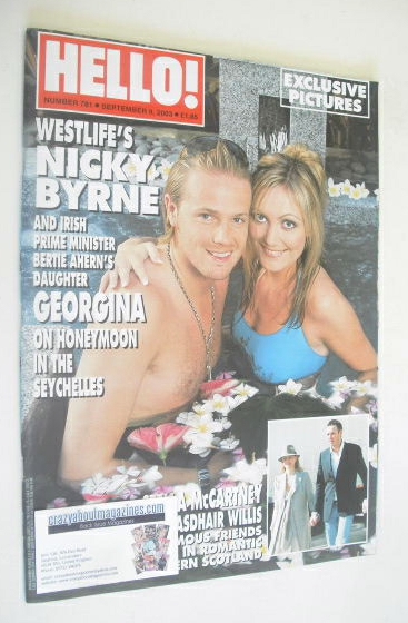 Hello! magazine - Nicky Byrne and Georgina Byrne cover (9 September 2003 - Issue 781)