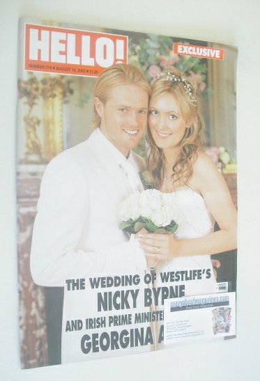 Hello! magazine - Nicky Byrne and Georgina Ahern wedding cover (19 August 2003 - Issue 778)