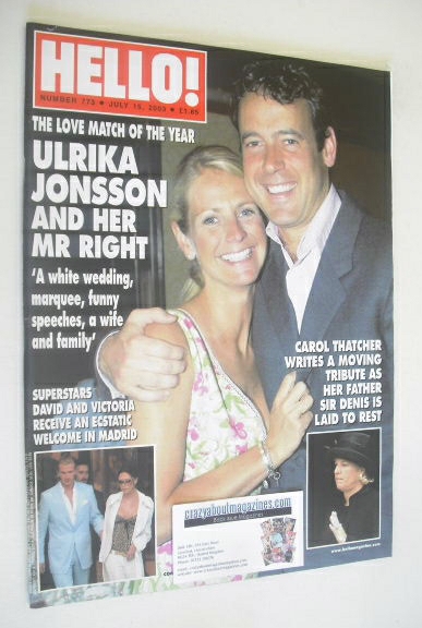 Hello! magazine - Ulrika Jonsson and Lance Gerrard-Wright (15 July 2003 - Issue 773)