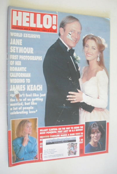 Hello! magazine - Jane Seymour and James Keach wedding cover (29 May 1993 - Issue 255)