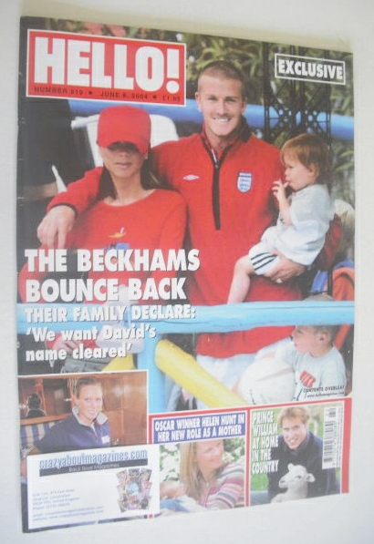 <!--2004-06-08-->Hello! magazine - The Beckhams cover (8 June 2004 - Issue 
