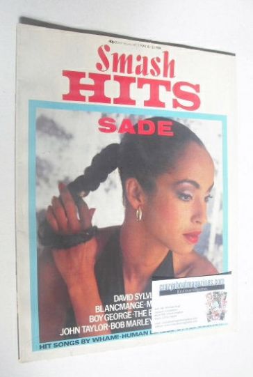 <!--1984-05-10-->Smash Hits magazine - Sade cover (10-23 May 1984)