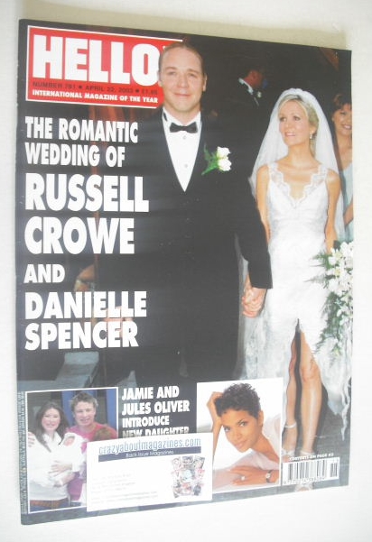 Hello! magazine - Russell Crowe and Danielle Spencer wedding cover (22 April 2003 - Issue 761)