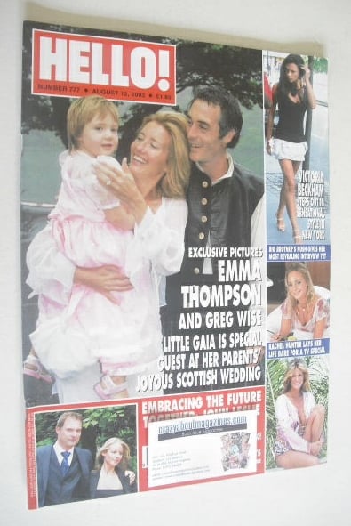 Hello! magazine - Emma Thompson and Greg Wise cover (5 August 2003 - Issue 777)