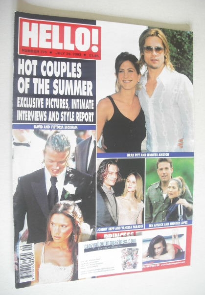 Hello! magazine - Hot Couples of Summer cover (29 July 2003 - Issue 775)