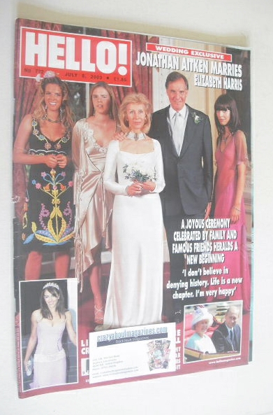Hello! magazine - Jonathan Aitken wedding cover (8 July 2003 - Issue 772)