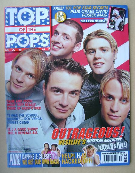 Top Of The Pops magazine - Westlife cover (August 2000)